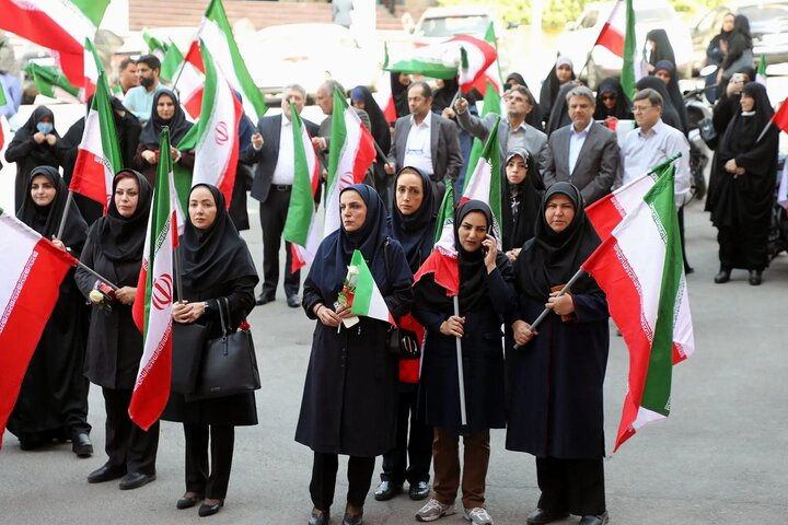 تصاویر/ اجتماع دانشگاهیان دانشگاه آزاد واحد تهران مرکزی در راستای وحدت و انسجام ملی