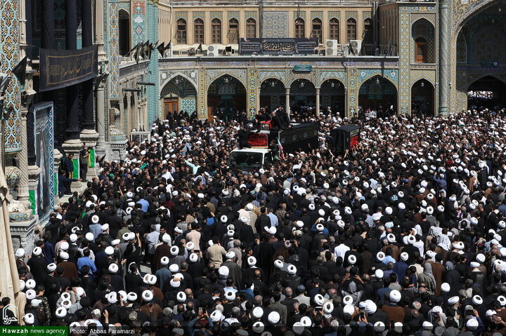 جثمان آية الله العظمى الشبيري الزنجاني يُشيّع في مدينة قم