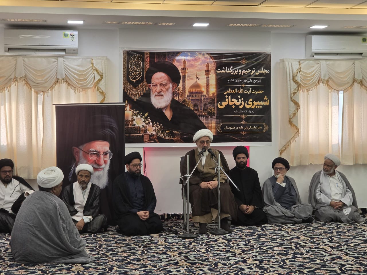تصاویر/ ہندوستان میں دفترِ نمائندہ ولی فقیہ میں آیت اللہ العظمیٰ شبیری زنجانی کی مجلسِ ترحیم