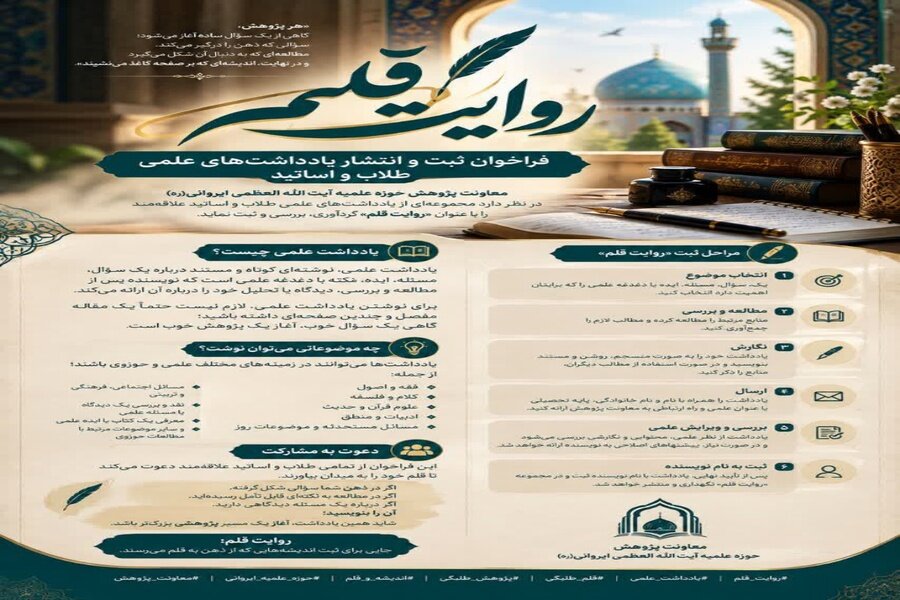 آغاز طرح «روایت قلم» در مدرسه علمیه آیت‌الله ایروانی