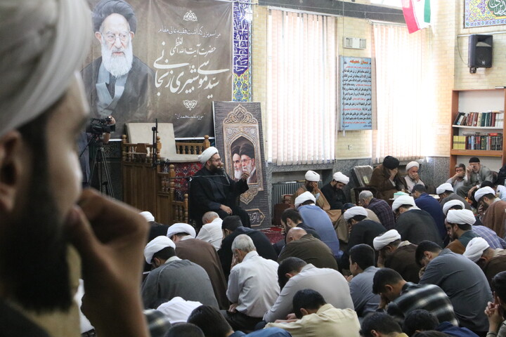 تصاویر/ مراسم بزرگداشت آیت الله شبیری زنجانی(ره) در حوزه علمیه همدان
