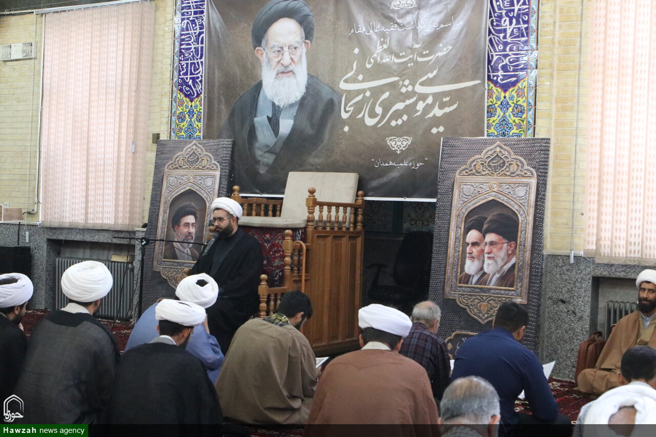 تصاویر/ مراسم بزرگداشت آیت الله العظمی شبیری زنجانی(ره) در حوزه علمیه همدان