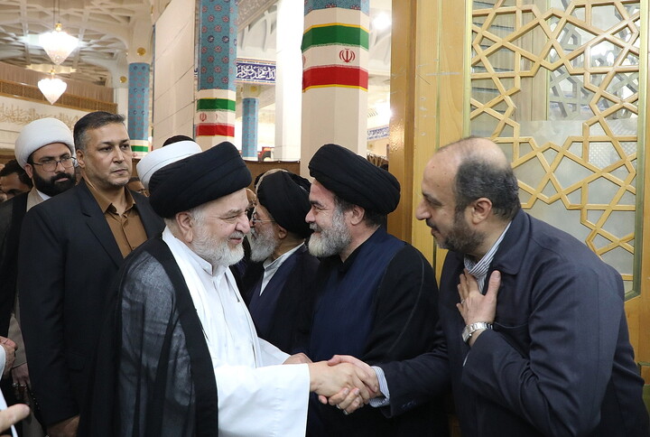 تصاویر/ مراسم بزرگداشت آیت‌الله العظمی شبیری‌زنجانی از آیت الله العظمی مکارم شیرازی
