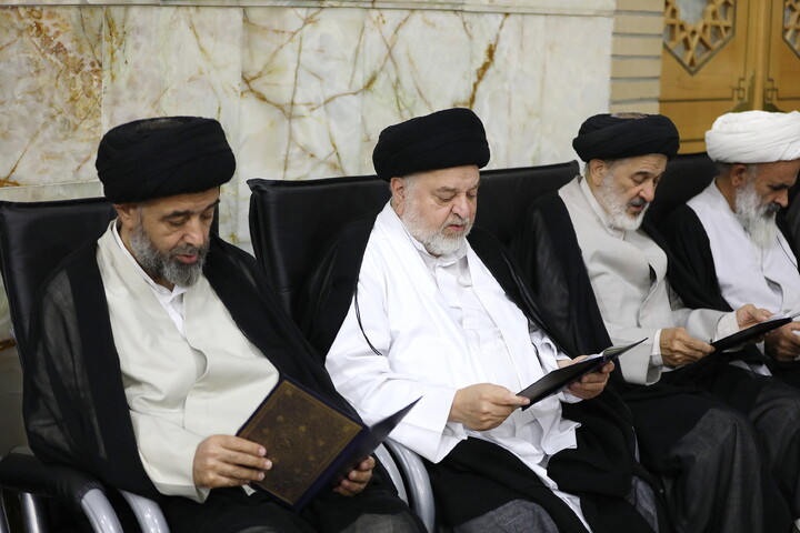 تصاویر/ مراسم بزرگداشت آیت‌الله العظمی شبیری‌زنجانی از آیت الله العظمی مکارم شیرازی