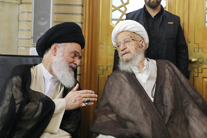 تصاویر/ مراسم بزرگداشت آیت‌الله العظمی شبیری‌زنجانی از آیت الله العظمی مکارم شیرازی