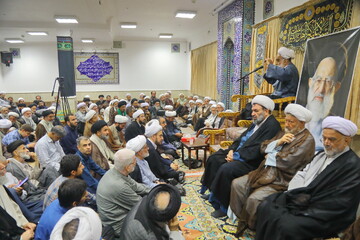تصاویر/ مراسم بزرگداشت آیت الله العظمی شبیری زنجانی توسط آیت الله العظمی جوادی آملی