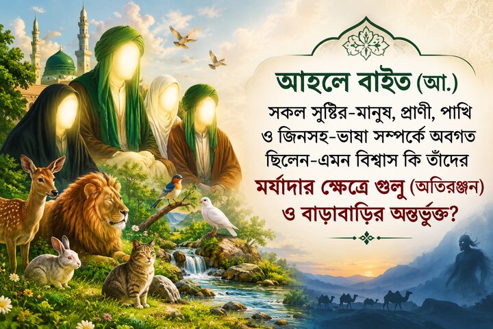 আহলে বাইত (আ.) সকল সৃষ্টির-মানুষ, প্রাণী, পাখি ও জিনসহ-ভাষা সম্পর্কে অবগত ছিলেন-এমন বিশ্বাস কি তাঁদের মর্যাদার ক্ষেত্রে গুলু (অতিরঞ্জন) ও বাড়াবাড়ির অন্তর্ভুক্ত?
