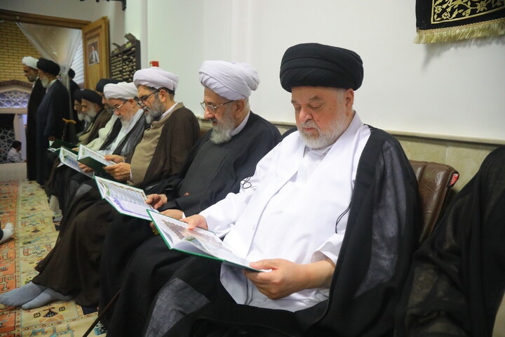 تصاویر/ مراسم بزرگداشت آیت الله العظمی شبیری زنجانی توسط آیت الله العظمی جوادی آملی