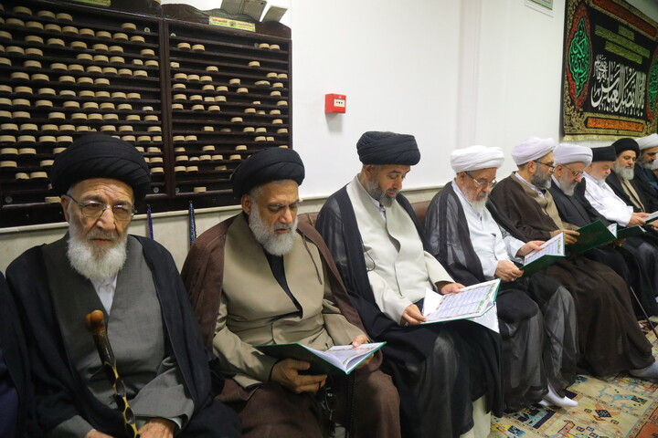 تصاویر/ مراسم بزرگداشت آیت الله العظمی شبیری زنجانی توسط آیت الله العظمی جوادی آملی
