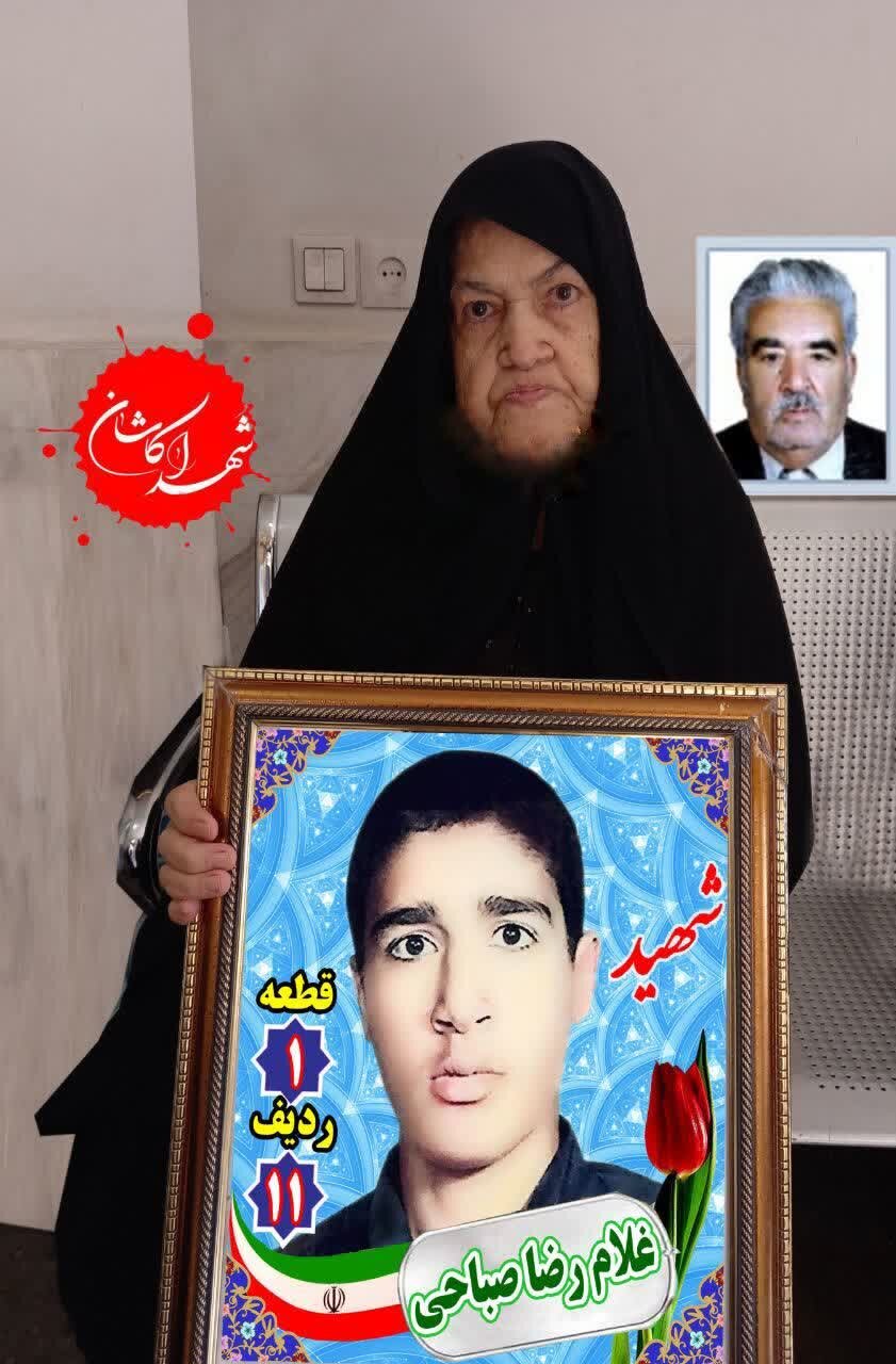 مادر شهید جاویدالاثر غلامرضا صباحی به دیدار فرزند شهیدش شتافت