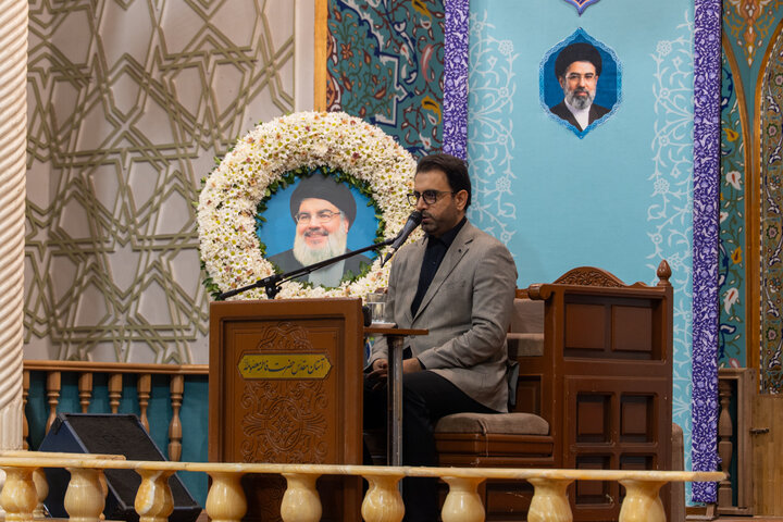 مراسم با شکوه بزرگداشت مجاهد کبیر شهید سید حسن نصرالله در حرم بانوی کرامت