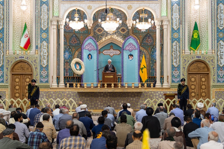 مراسم با شکوه بزرگداشت مجاهد کبیر شهید سید حسن نصرالله در حرم بانوی کرامت