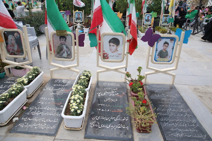 تصاویر/ افتتاحیه معنوی جشنواره فیلم کودکان در جوار قبور مطهر شهدای جنگ رمضان اصفهان