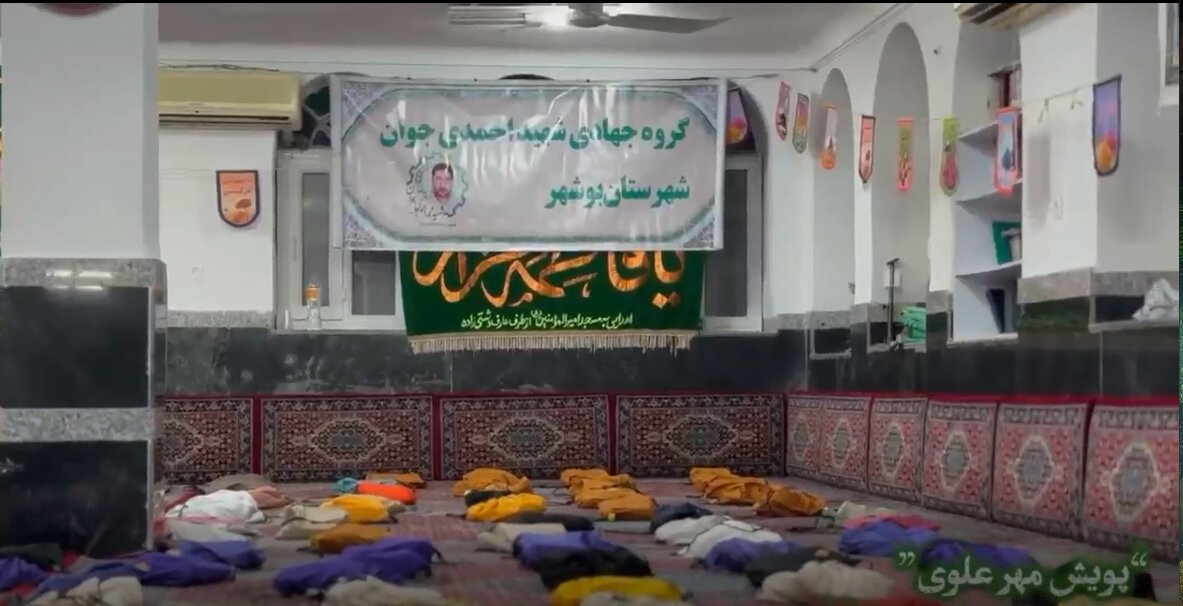 مشقِ ایثار به یاد شهید احمدی جوان در بوشهر+فیلم