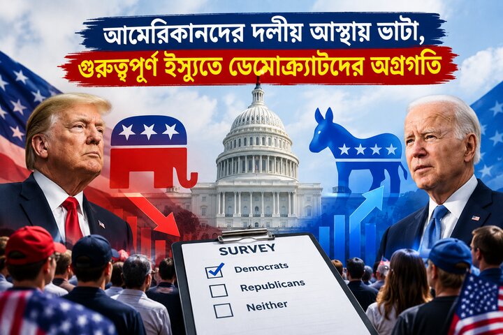 আমেরিকানদের দলীয় আস্থায় ভাটা, গুরুত্বপূর্ণ ইস্যুতে ডেমোক্র্যাটদের অগ্রগতি