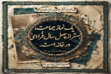 عکس نوشت| فضیلت نماز جماعت