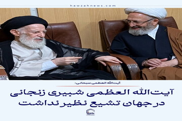 عکس نوشت| آیت‌الله العظمی شبیری زنجانی در جهان تشیع نظیر نداشت