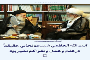 عکس نوشت| آیت‌الله العظمی شبیری‌زنجانی حقیقتاً در علم و عمل و تقوا کم نظیر بود