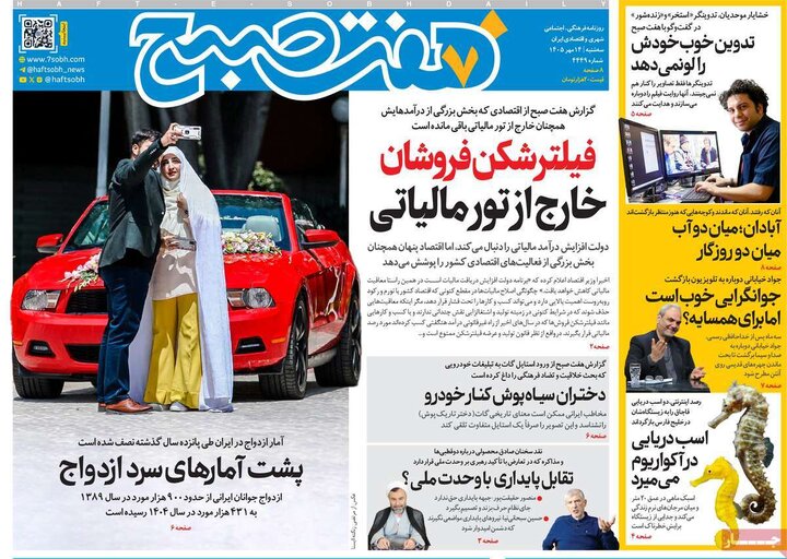 صفحه اول روزنامه‌های سه شنبه 14 مهر ماه