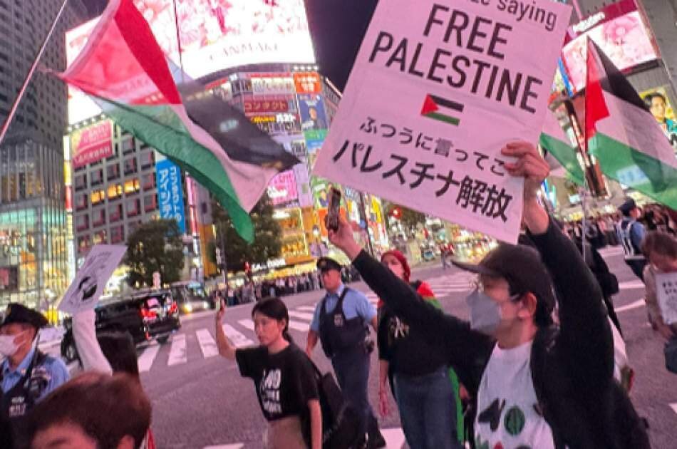 Massive Pro-Palestine Demonstration in the Heart of Tokyo Marking the Anniversary of "Al-Aqsa Storm"