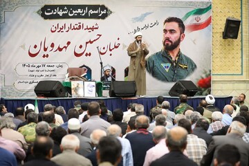 تصاویر / اربعین خلبان شهید جنگ تحمیلی در قزوین