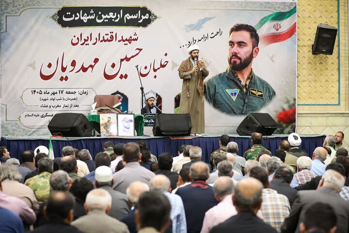 تصاویر / اربعین خلبان شهید جنگ تحمیلی در قزوین