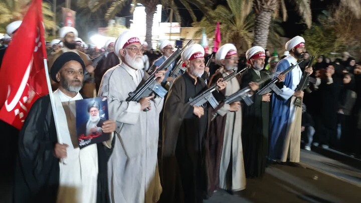 تصاویر| حضور طلاب و روحانیون شهرستان طبس در رزمایش جانفدا
