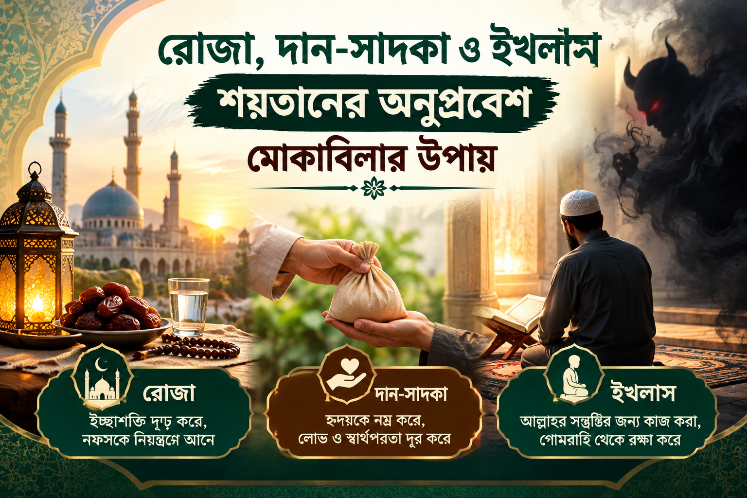 রোজা, দান-সাদকা ও ইখলাস-শয়তানের অনুপ্রবেশ মোকাবিলার উপায়