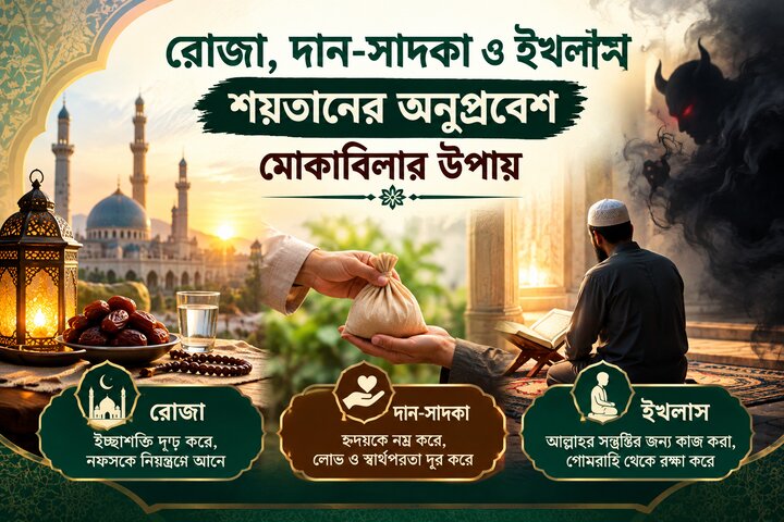 রোজা, দান-সাদকা ও ইখলাস-শয়তানের অনুপ্রবেশ মোকাবিলার উপায়