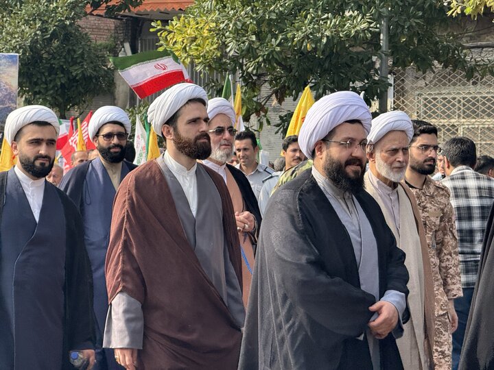 تصاویر/ حضور طلاب و روحانیون حوزه علمیه استان گیلان در رزمایش بزرگ جانفدای رشت