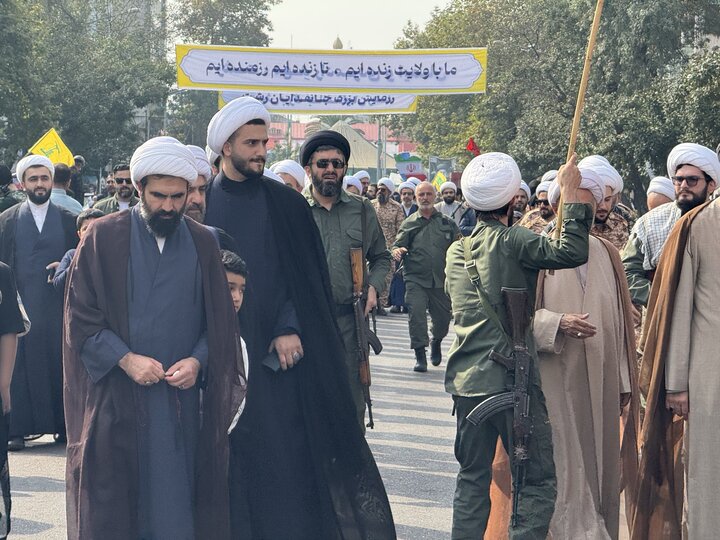 تصاویر/ حضور طلاب و روحانیون حوزه علمیه استان گیلان در رزمایش بزرگ جانفدای رشت