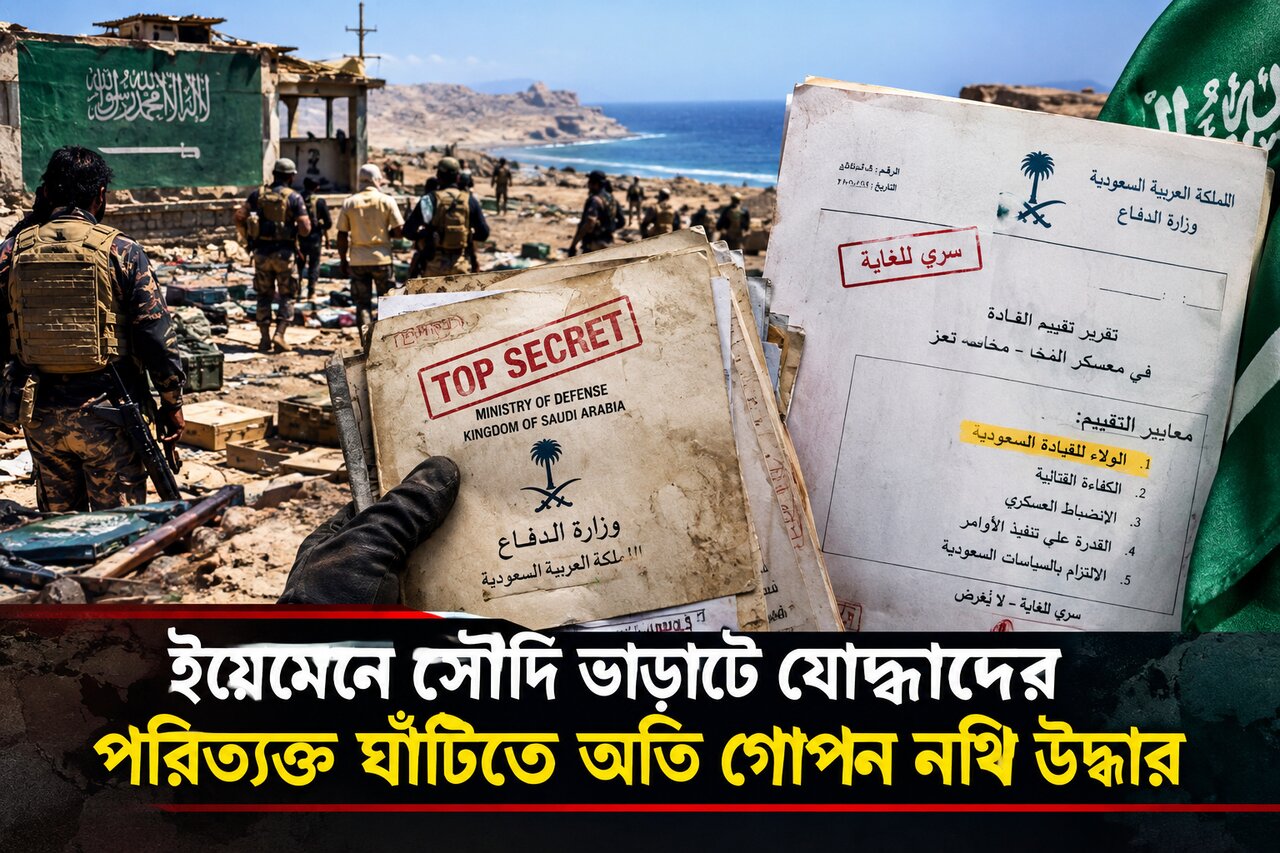 ইয়েমেনে সৌদি ভাড়াটে যোদ্ধাদের পরিত্যক্ত ঘাঁটিতে অতি গোপন নথি উদ্ধার