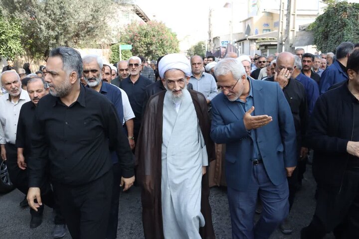 تصاویر/  اقامه نماز و تشییع پیکر جانباز و رزمنده دفاع مقدس در بهشهر، با حضور نماینده ولی‌فقیه مازندران