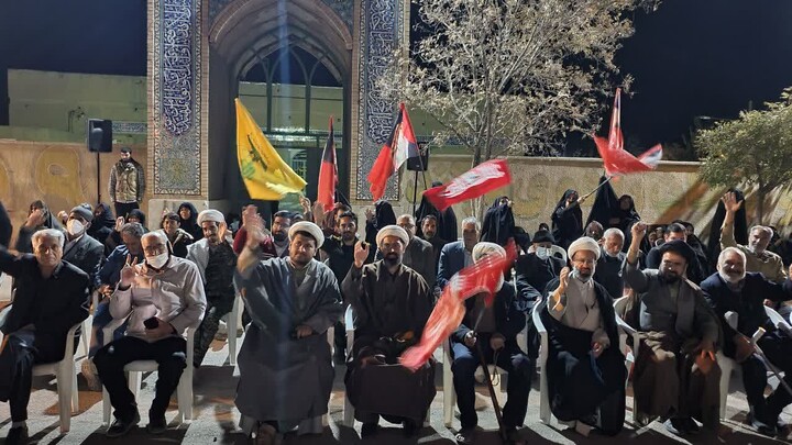 تصاویر| حضور طلاب و اساتید مدرسه علمیه امام محمد باقر(ع) در تجمع مردمی نیمبلوک