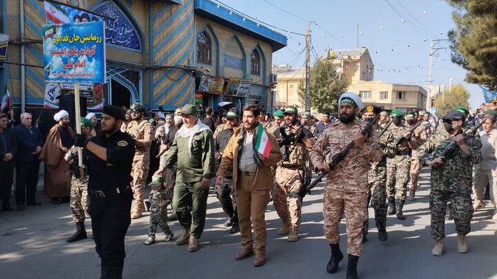 تصاویر/ حضور روحانیون شهرستان میاندوآب در رزمایش 6000 نفری جانفدایان ایران