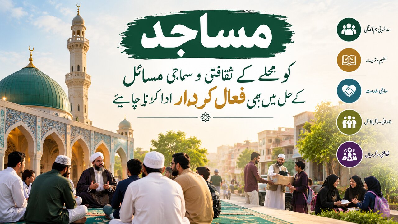 مساجد کو محلّے کے ثقافتی و سماجی مسائل کے حل میں بھی فعال کردار ادا کرنا چاہیے