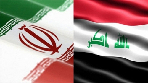 علم إيران والعراق والموضوع في صورة