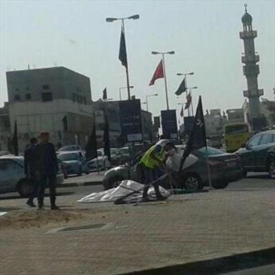 سلطات الأمن في البحرين تزيل شعارات عاشوراء 