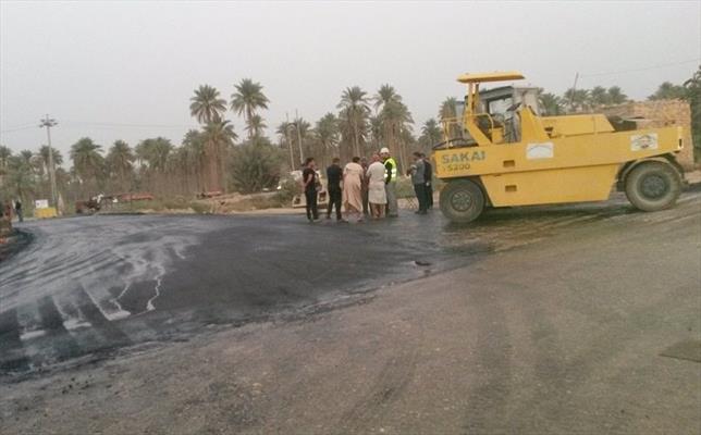 صيانة الطرق المؤدية لقضاء الهندية في محافظة كربلاء