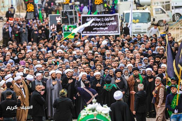 صور عن إقامة مسیرة عزاء لذکری شهادة السیدة فاطمة الزهرا (سلام الله علیها) في العراق 