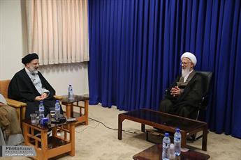 Ayatollah Javadi Amoli meets with Grand Custodian of Astan Quds Razavi 