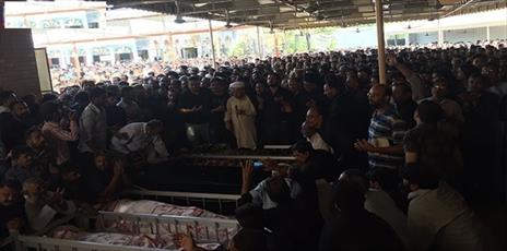 Funeral prayers of four Shia martyrs held in Karachi, Pakistan