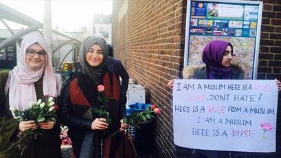 UK Muslim Women Respond to Hate with Roses