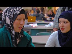 American University students wear hijabs in support of Muslim community