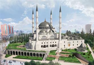 The construction of the Great Mosque in Albania 