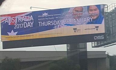 Billboard featuring girls in hijab removed in Australia