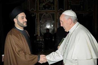 Al-Khoei meets with Pope Francis and calls for tolerance and moderation