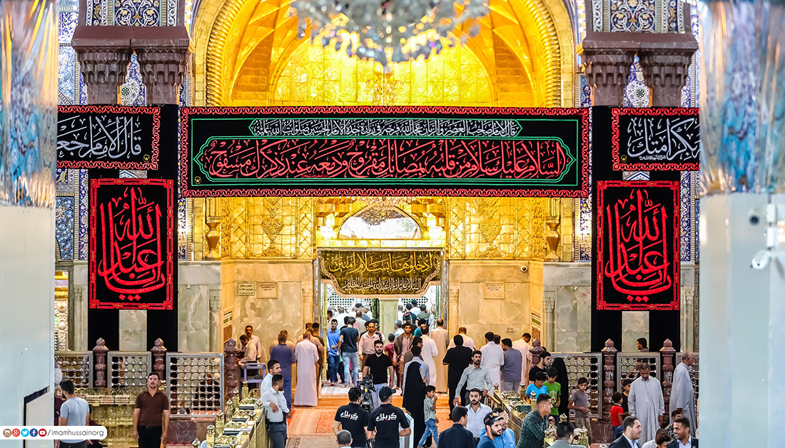 تصاویر/ سیاهپوشی حرم امام حسین و حضرت عباس (ع)