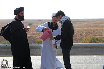 تصاویر/ خدمت رسانی روحانیون به زائران اربعین حسینی در مرز چذابه