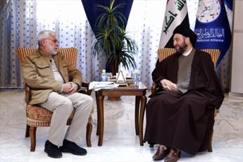 فرمانده بسیج مردمی عراق با سید عمار حکیم دیدار کرد